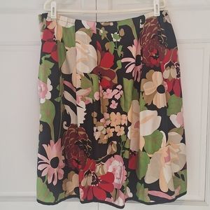Talbots silk floral skirt